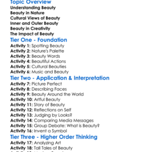 Beauty Worksheet Activity Booklet