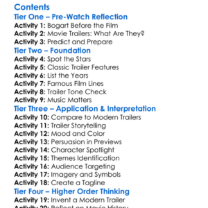 Becoming Attractions The Trailers Of Humphrey Bogart 1997 Worksheet Activity Booklet