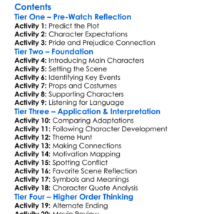 Becoming Ms Bennet Pride  Prejudice 2019 Worksheet Activity Booklet