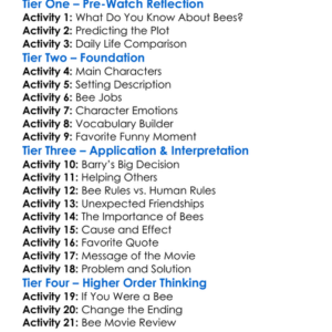 Bee Movie Worksheet Activity Booklet