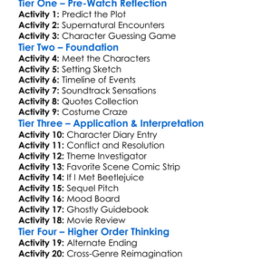 Beetlejuice Beetlejuice 2024 Worksheet Activity Booklet