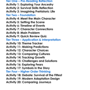 Before Adam Jack London Worksheet Activity Booklet