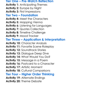 Before Sunrise 1995 Worksheet Activity Booklet
