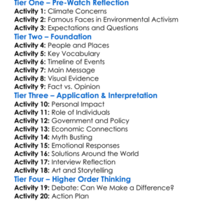 Before The Flood Worksheet Activity Booklet