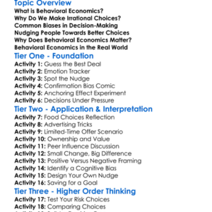 Behavioral Economics Worksheet Activity Booklet