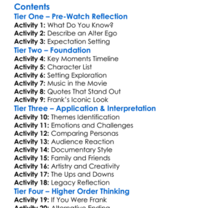 Being Frank The Chris Sievey Story 2019 Worksheet Activity Booklet