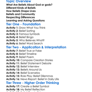 Beliefs About God Or Gods Worksheet Activity Booklet