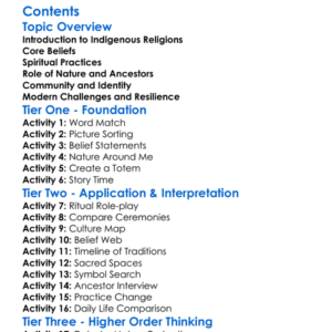 Beliefs And Practices In Indigenous Religions Worksheet Activity Booklet