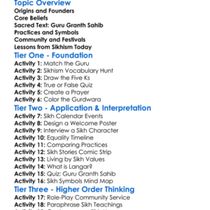 Beliefs And Practices In Sikhism Worksheet Activity Booklet