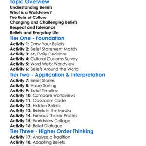 Beliefs And Worldview Worksheet Activity Booklet