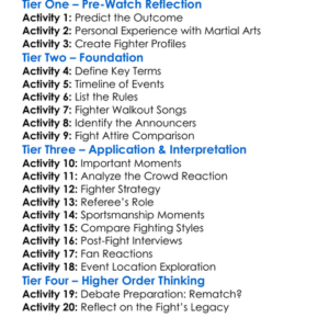 Bellator 170 Ortiz Vs Sonnen 2017 Worksheet Activity Booklet
