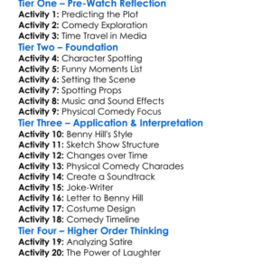 Benny Hill Worksheet Activity Booklet
