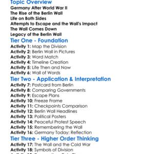 Berlin Wall And Divided Germany Worksheet Activity Booklet