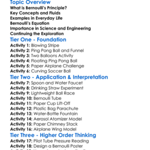 Bernoullis Principle Worksheet Activity Booklet