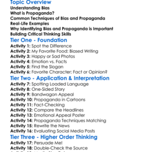 Bias And Propaganda Worksheet Activity Booklet