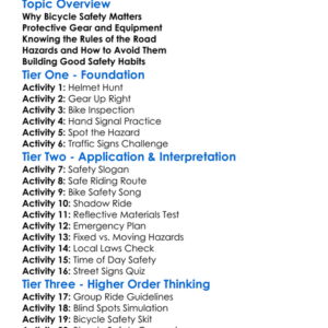 Bicycle Safety Worksheet Activity Booklet