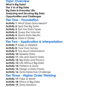 Big Data Worksheet Activity Booklet