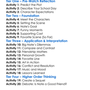 Big Nate Worksheet Activity Booklet