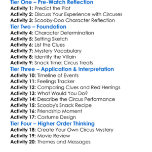 Big Top Scooby-Doo 2012 Worksheet Activity Booklet