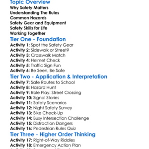 Bike And Pedestrian Safety Worksheet Activity Booklet