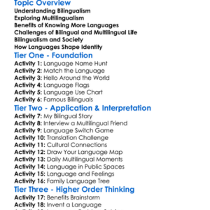 Bilingualism And Multilingualism Worksheet Activity Booklet