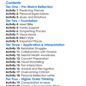 Billie Eilish The Worlds A Little Blurry 2021 Worksheet Activity Booklet