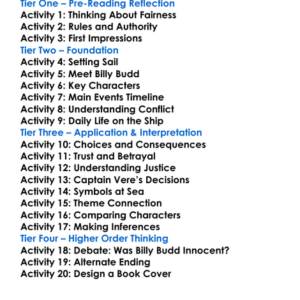 Billy Budd Herman Melville Worksheet Activity Booklet