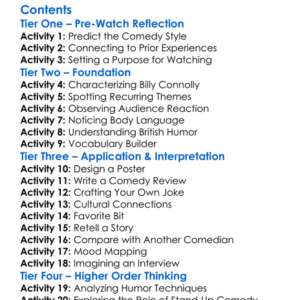 Billy Connolly Live In London 2010 2010 Worksheet Activity Booklet