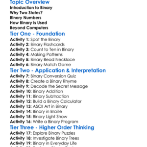 Binary Systems Worksheet Activity Booklet