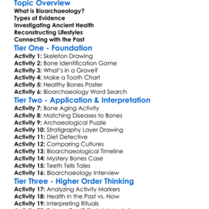Bioarchaeology Worksheet Activity Booklet