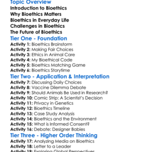 Bioethics In Biology Worksheet Activity Booklet