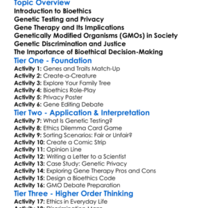 Bioethics In Genetics Worksheet Activity Booklet