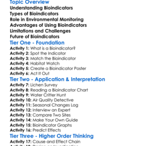Bioindicators In Ecosystems Worksheet Activity Booklet