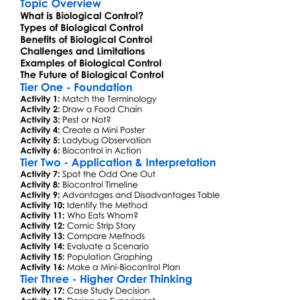 Biological Control Of Pests Worksheet Activity Booklet