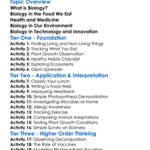 Biology In Everyday Life Worksheet Activity Booklet