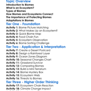 Biomes And Ecosystems Worksheet Activity Booklet