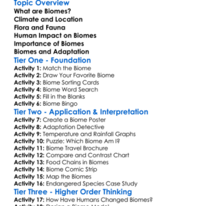 Biomes And Their Characteristics Worksheet Activity Booklet