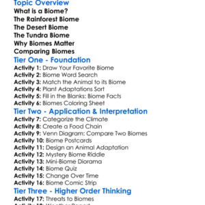 Biomes Rainforest Desert Tundra Worksheet Activity Booklet