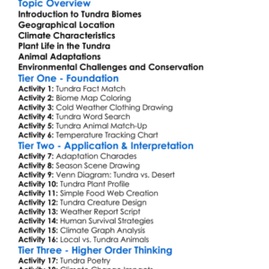 Biomes Tundra Worksheet Activity Booklet