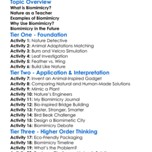 Biomimicry Worksheet Activity Booklet