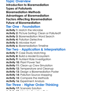 Bioremediation Techniques Worksheet Activity Booklet