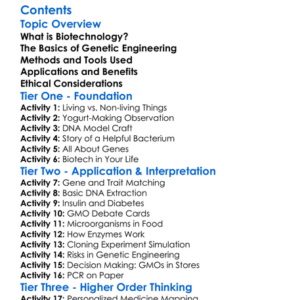 Biotechnology And Genetic Engineering Worksheet Activity Booklet