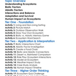 Biotic And Abiotic Factors Worksheet Activity Booklet