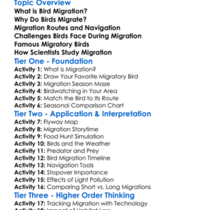 Bird Migration Patterns Worksheet Activity Booklet
