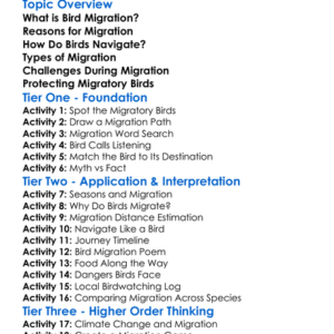 Bird Migration Worksheet Activity Booklet