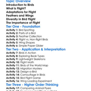 Birds And Flight Adaptations Worksheet Activity Booklet
