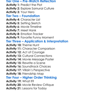 Blazing Samurai Worksheet Activity Booklet