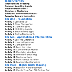 Bleaching And Disinfectants Worksheet Activity Booklet