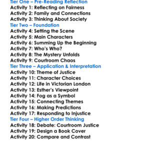 Bleak House Charles Dickens Worksheet Activity Booklet