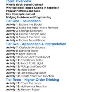 Block-Based Coding For Robotics Worksheet Activity Booklet